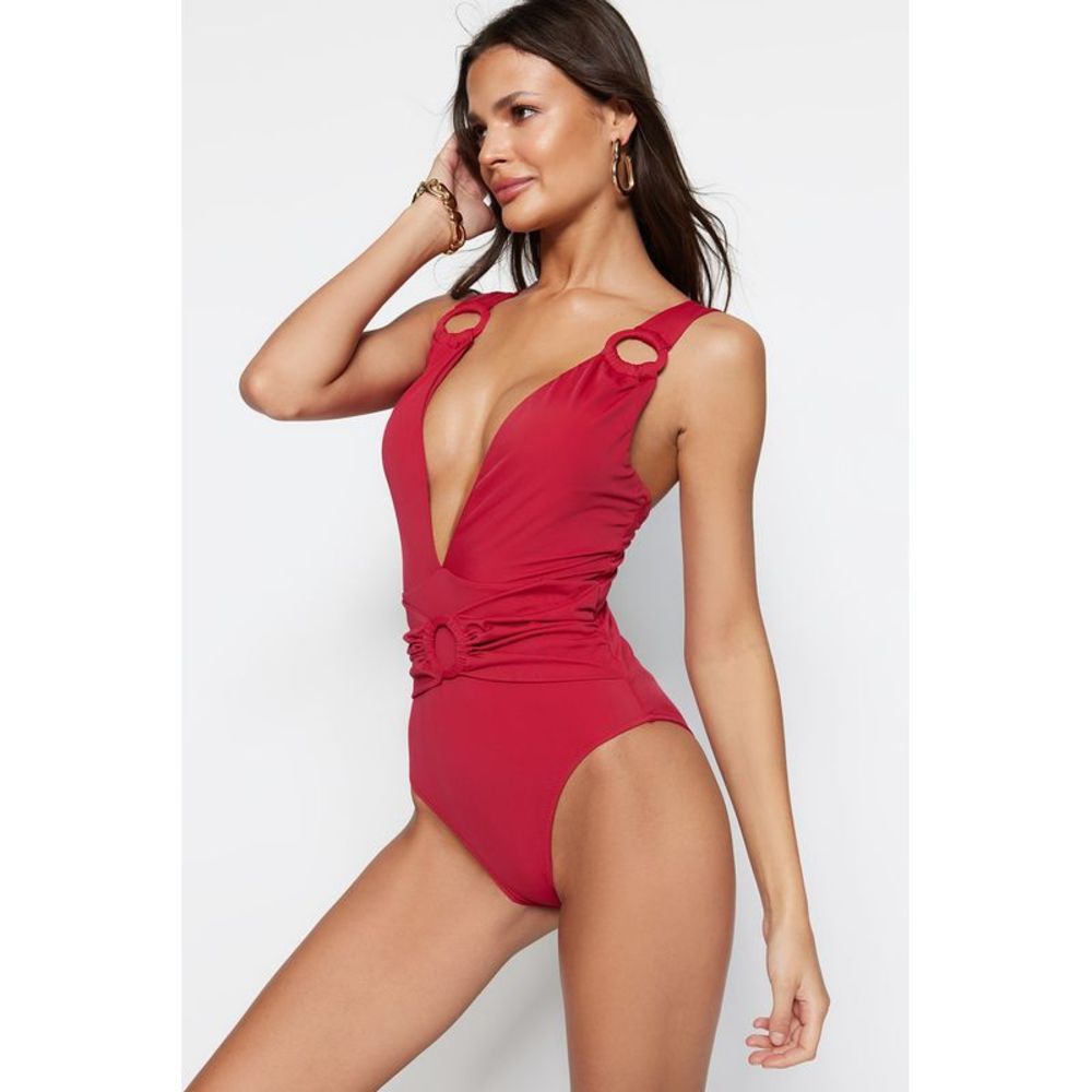 NWT Trendyol With Slogan Knit Swimsuit